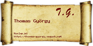 Thomas György névjegykártya
