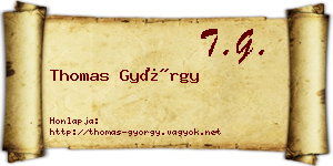 Thomas György névjegykártya